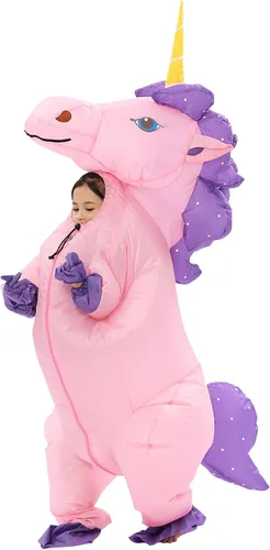 Vista 2 de Disfraz inflable de unicornio para Halloween (tamaño mediano)