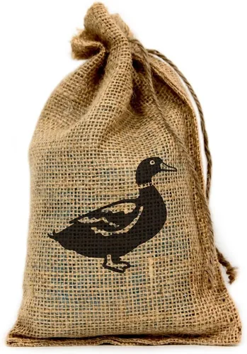 Vista 4 de Pollo, bolsa de arpillera personalizada de 6 x 10 pulgadas con cordón - Juego de 10