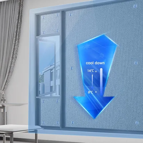 Vista 2 de Película reflectante para ventana con control de calor anti UV, protección de privacidad, bloqueo solar, película de aislamiento solar de vidrio