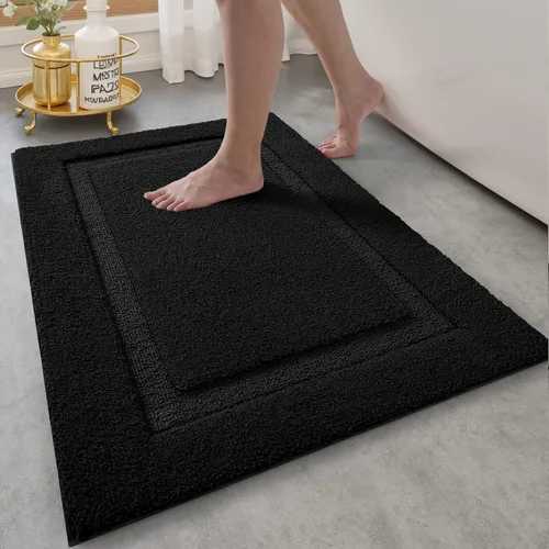 Vista 14 de LUMI Alfombras de baño ultrasuaves antideslizantes con parte trasera de goma, absorbente y lavable, de secado rápido, alfombra de felpa de Beige