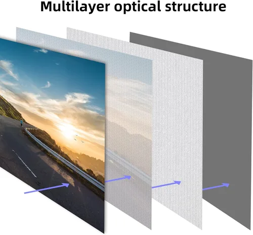 Vista 5 de Pantalla de proyector frontal trasera 4K 16:9 HD, plegable, de doble cara, portátil para cine en casa (60 pulgadas)