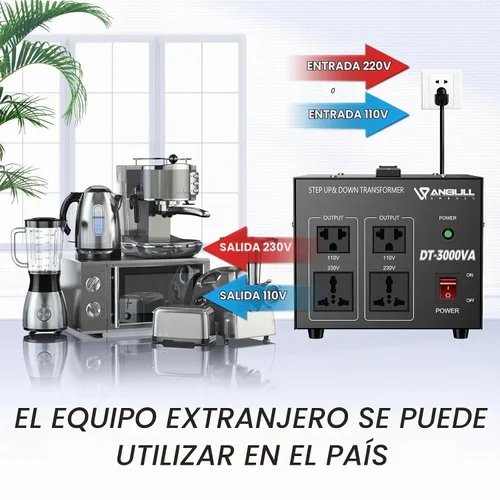 Vista 6 de Anbull Transformador Convertidor de Voltaje de 3000 Vatios, Paso Arriba Abajo 110v 220v, Convertidor de Voltaje 220 a 110 Transformador de Alta