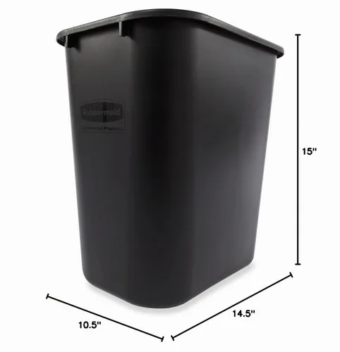Vista 3 de Rubbermaid Commercial Products - Basurero de escritorio de resina plástica Negro