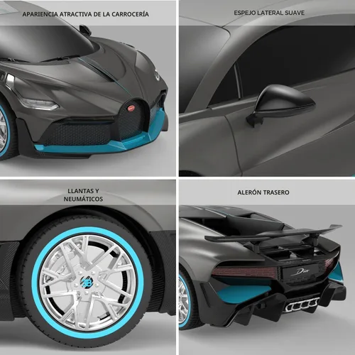 Vista 5 de RASTAR Bugatti - Auto a control remoto Bugatti Divo 1:24, auto de juguete Bugatti para niños y adultos