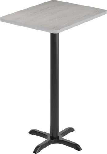 Vista 6 de Flash Furniture Stiles - Mesa rectangular laminada negra de 24 x 30 pulgadas con base de mesa de altura de barra de 22 x 22 pulgadas