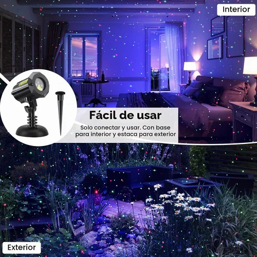 Vista 5 de Poeland Proyector Láser de Luces de Navidad con Control Remoto y Bloqueo de Seguridad, Luces de Jardín de Halloween para Interiores, Exteriores