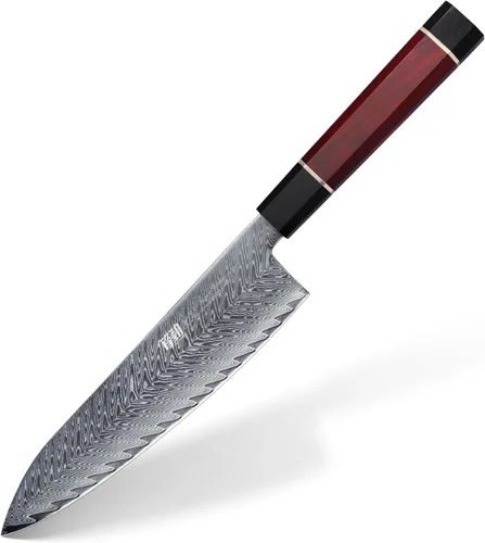 Vista 7 de FINDKING Cuchillo de pelar de damasco de 5 pulgadas, hoja compacta y versátil para cortar frutas y cocinas pequeñas, cuchillo de emparejamiento