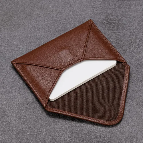 Vista 4 de HISCOW Estuche para tarjetas de visita con cierre magnético - Piel de becerro italiana, café