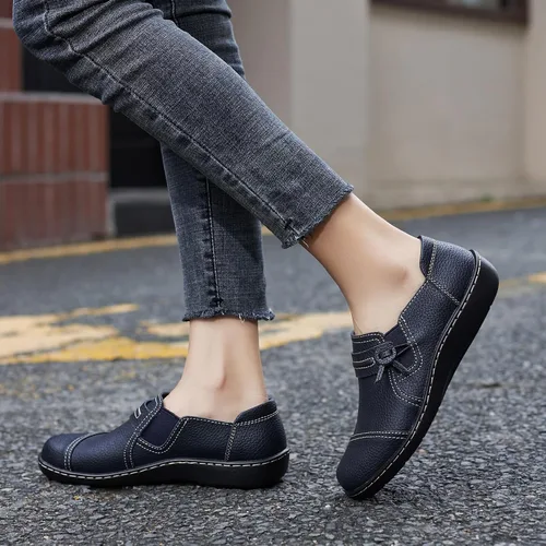 Vista 7 de LAZYPOP Mocasines de cuero clásicos y cómodos para mujer, bonitos zapatos de vestir informales, ligeros, para caminar, zapatos planos