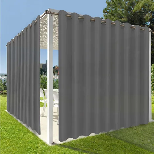 Vista 15 de OutdoorLines Cortinas impermeables para interiores y exteriores para patio – Panel de cortina de privacidad y bloqueo solar con ojales, resistente a