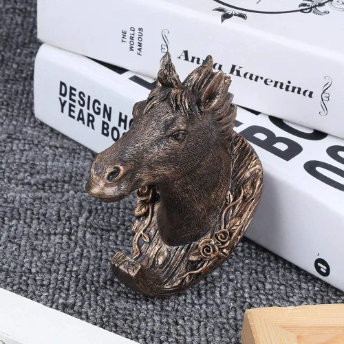Vista 4 de Fydun Lindo caballo retro, con forma de animal para colgar en la pared, para abrigos, sombreros, ropa, cabra, baño, caprichoso, ganchos