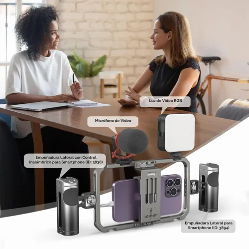 Vista 2 de SmallRig - Plataforma universal de video para teléfono inteligente para iPhone 17 16 15 14-2791B Jaula de teléfono de aleación de aluminio