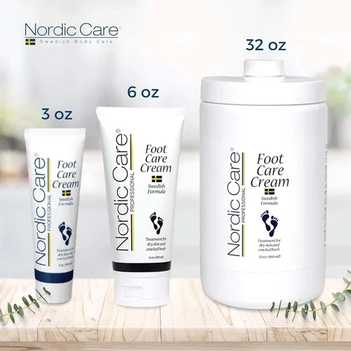 Vista 6 de Nordic Care Crema para el cuidado de pies, 6 onzas. Loción para pies agrietados y secos Para pies secos, talones agrietados y eliminación