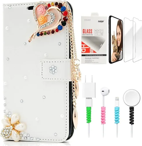 Vista 11 de Bling SSBLDwSPCPSeries-15 - Funda de piel con tapa y protector de pantalla y cable