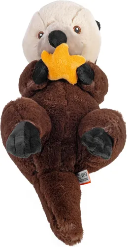 Vista 2 de Wild Republic Ecokins, nutria marina, animal de peluche, 12 pulgadas, regalo para niños, juguete de peluche, hecho de botellas de agua recicladas