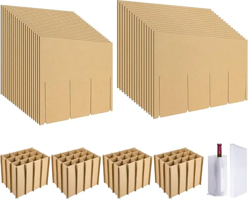 Vista 9 de codree 3 Kits de Embalaje de Vidrio - Divisores de Vidrio para Cajas de Mudanza - Cajas de Embalaje de Platos de Cristalería Divisores Corrugados