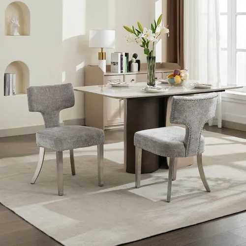 Vista 16 de Set of 2 Counter Height Bar Stools with Farmhouse Linen Upholstery, Curved Backrest Dining Chairs with Hardwood Frame for Kitchen Counter, Table &