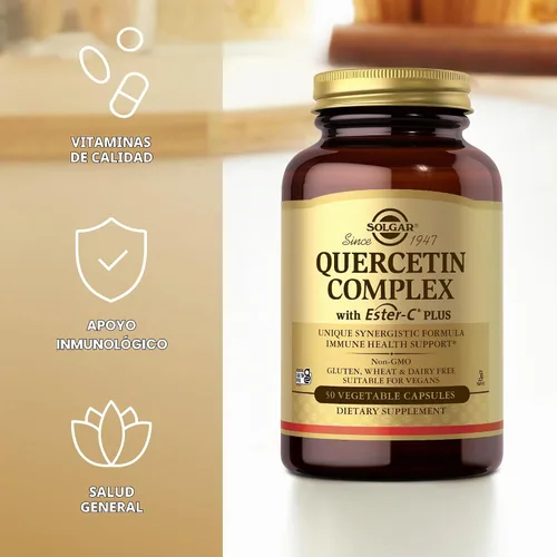 Vista 4 de Solgar – Quercetin Complex con Ester-C Plus Cápsulas Vegetales, E2318, 1, 1