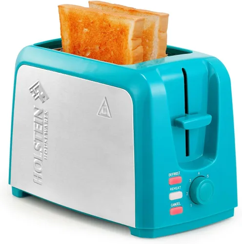Vista 11 de Holstein Housewares Tostadora de 2 rebanadas con 7 ajustes de tostado, ranuras extra anchas, recalentamiento, descongelación, cancelación