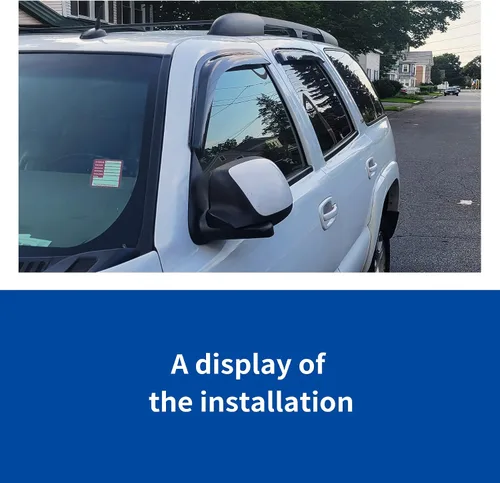 Vista 5 de Visera para ventana, protección solar y lluvia, compatible con Chevy Equinox 2018-2023, deflector de viento, 4 piezas
