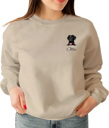 Vista 2 de Custom Dog Mom Sweatshirt for Women, Dog Mama Shirt Pullover, Cute Dog Lovers Sweater Long Sleeve