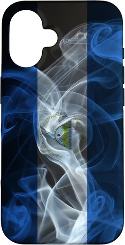Vista 28 de iPhone 13 Pro Max Smoky Nicaragua Flag - Funda de orgullo nicaragüense estilo humo