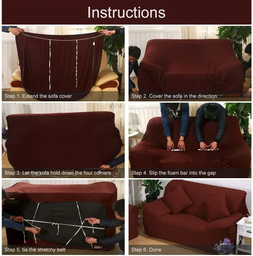 Vista 8 de Fundas de sofá modular, 2 fundas elásticas para sofá en forma de L, diván, muebles, funda protectora para niños, perros y mascotas con 2 fundas