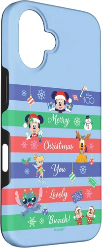 Vista 3 de Funda para iPhone 16 Disney 100 Mickey & Friends Merry Christmas You Lovely Bunch