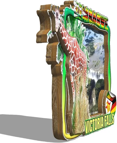 Vista 2 de Victoria Falls - Imán de madera para nevera, diseño de Zimbabwe, monumentos en 3D, recuerdos coleccionables, decoración hecha a mano