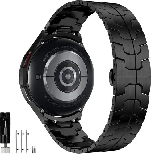 Vista 12 de Olytop para Galaxy Watch Ultra Correas 47mm (2024/2025), Correa de Reemplazo de Pulsera de Acero Inoxidable Metálica para Negocios, Hombres y Negro