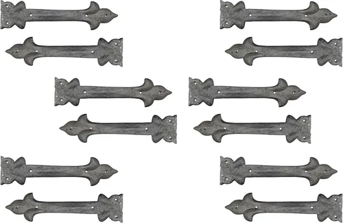 Vista 11 de Adonai Hardware Adonijah Bisagra falsa de aluminio para montaje frontal (6.5" x 12 Pack, Negro mate) para puertas de granero, puertas, armarios