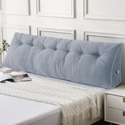 Vista 18 de Sasttie Almohada de Cabecera Full, Almohada de Cuña Cabecera para Sentarse en la Cama, Soporte de Respaldo Cojín Triangular para Leer - Cuenta