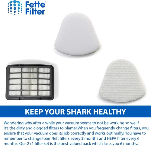 Vista 5 de Fette Filter Filtros para Shark Vacuum Navigator Lift-away ZU503AMZ, NV350, NV351, NV352, NV355, NV356E, NV357, NV360, NV370, NV391, UV440, UV490