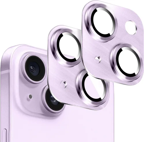 Vista 7 de Kucheed 2 protectores de lente de cámara para iPhone 11, aluminio de metal de una pieza con textura 3D, decoración diseñada para decoración