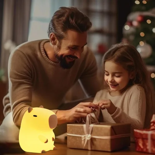 Vista 8 de YuanDian Lámpara Nocturna de Capybara - Adorable Lámpara de Silicona para Niños, Bebés, Adultos Lindo Regalo de Capybara, Decoración