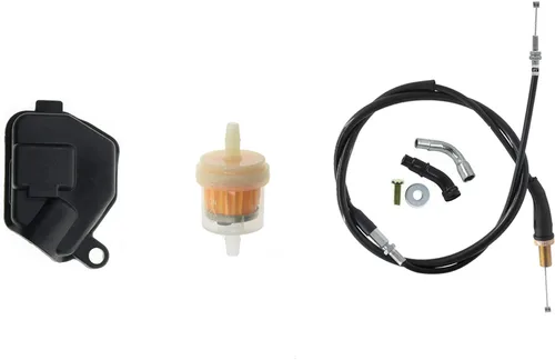 Vista 7 de Para Honda Rancher 350 TRX350TE TRX350TM TRX350FM 2000-2006 ATV Carburador Carb, con cable del acelerador y bujía y filtro de combustible