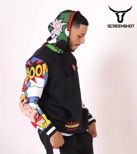 Vista 4 de Screenshot - Sudadera con capucha de forro polar para hombre estilo urbano