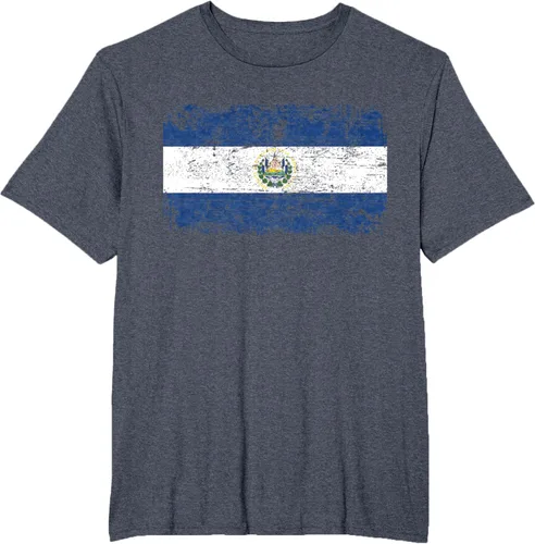 Vista 56 de EL SALVADOR Bandera Vintage Hombres Mujeres Niños Camiseta EL SALVADOR