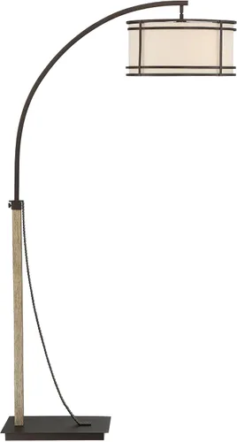 Vista 2 de Franklin Iron Works Gentry - Lámpara de pie industrial rústica de granja con puerto de carga USB de 71 1/2" de alto, acabado de bronce aceitado