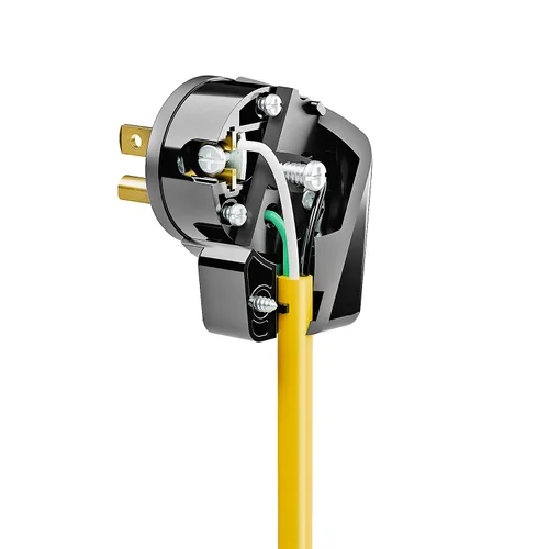 Vista 6 de ETL Verified Nema 5-15P Enchufe de ángulo recto de 90 grados - 15A, 125V, negro, enchufe de CA de ángulo recto de 3 clavijas de EE. UU