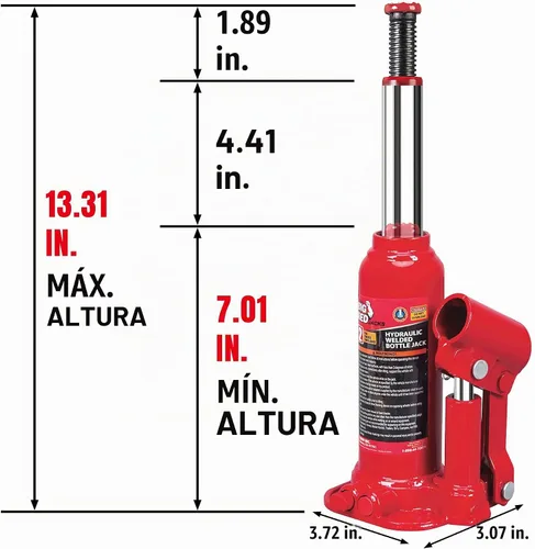 Vista 2 de BIG RED Gato hidráulico soldado para botella de 2 toneladas (4.000 libras) de capacidad, TAM90203B