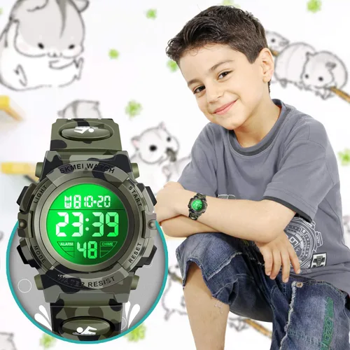 Vista 6 de Reloj impermeable multifuncional LED para niños - Regalos para niños