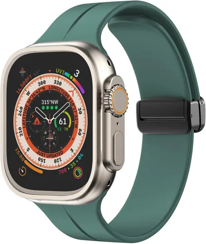 Vista 32 de Banda magnética compatible con Apple Watch de 38mm 40mm 41mm 42mm 44mm 45mm 46mm 49mm, mujeres y hombres, correa deportiva de silicona compatible