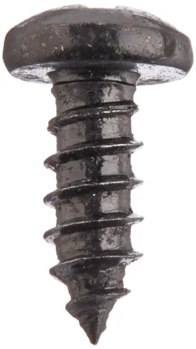 Vista 2 de Tornillo de chapa de acero, acabado galvanizado negro, cabezal de panorámica, disco Phillips, tipo AB, tamaño de rosca Nº 6-20, 3/8 pulgadas