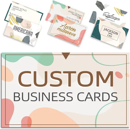 Vista 9 de Tarjetas de visita personalizadas con tu logo, personalizables 100 piezas de impresión de doble cara, personalizadas para pequeñas tarjetas de 300