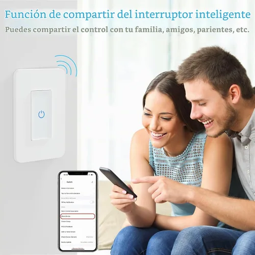 Vista 7 de Milfra Interruptor inteligente táctil - Polo único, interruptor de luz WiFi, compatible con Alexa y Asistente, requiere cable neutro, no necesita