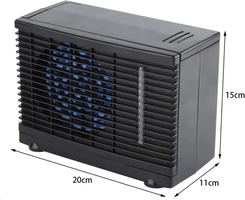 Vista 4 de Aire acondicionado de coche, mini portátil de bajo consumo de energía 12 V dos velocidades ventilador evaporativo para uso en vehículos
