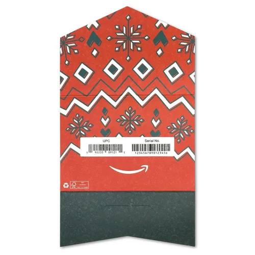 Vista 3 de Amazon Physical Gift Card Mini Envelope, Christmas Mini sobre rojo y dorado