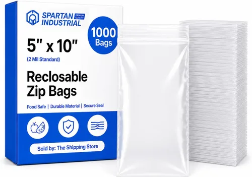 Vista 13 de Spartan Industrial - Bolsas de polietileno de plástico transparente con cierre de 3 x 6 pulgadas (1000 unidades) de 2 mil con cierre resellable