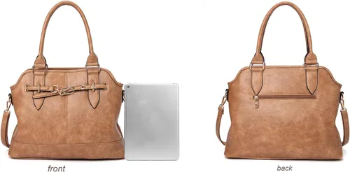 Vista 3 de Bolso tote para mujer, carteras de cuero PU, bolsos de hombro hobo de moda con correa de hombro ajustable